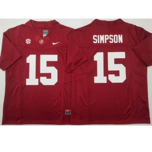 Mens Kids Youths Ty Simpson Crimson Stitched Jersey Vapor Red - Picture 2 of 3